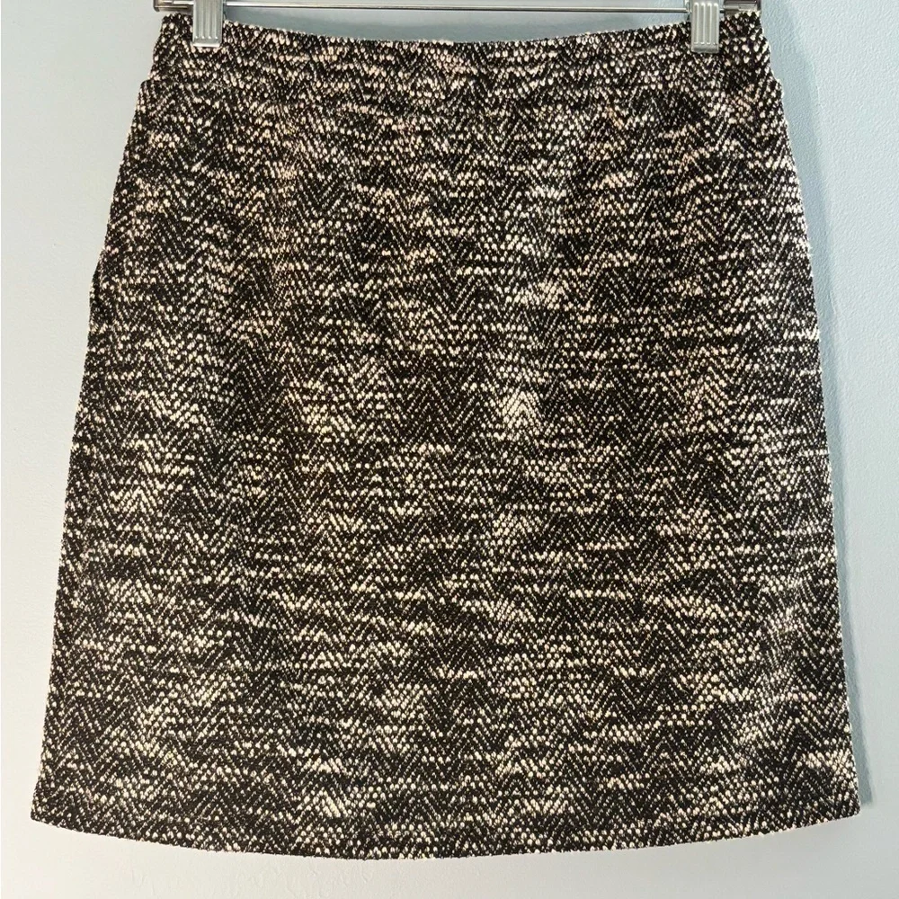 NEW Ann Taylor LOFT Skirt Size Small Tweed Short Pencil Elastic Drawstring Waist